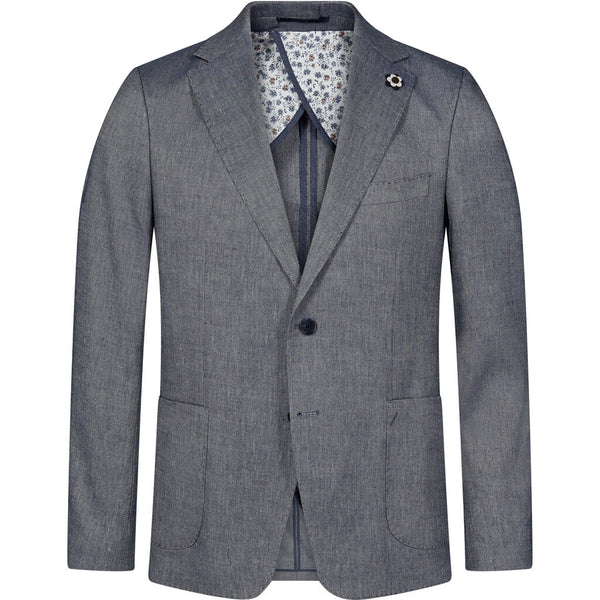 2Blind2C Faith Linen Stretch Blazer Suit Blazer Fitted BLU Blue