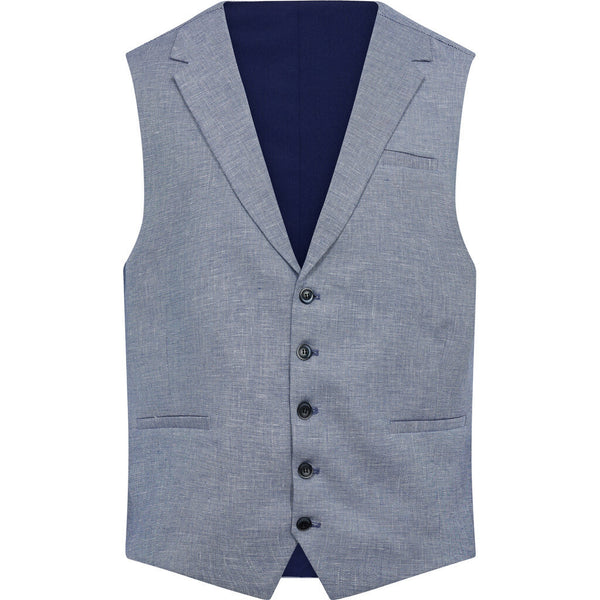 2Blind2C Wade Cotton Linen Waistcoat Vest BLU Blue