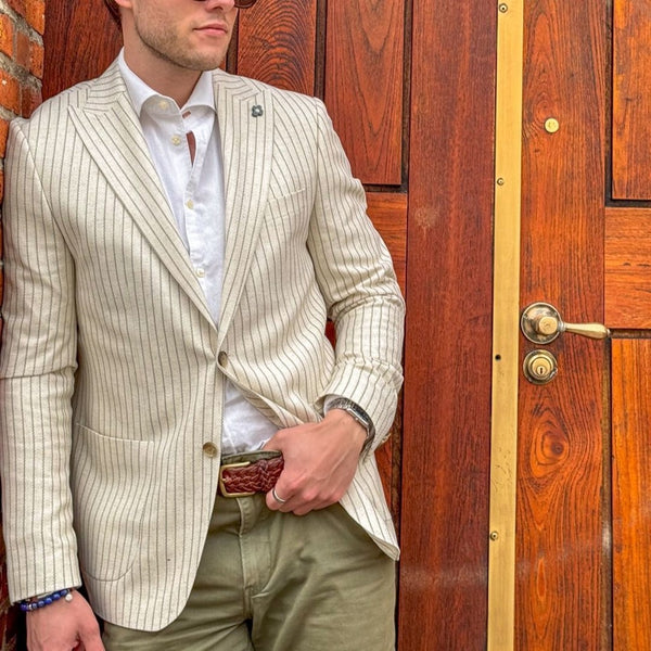 2Blind2C Faith Stripe Blazer Blazer Fitted GRN Green