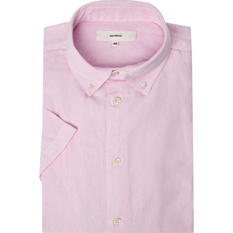 2Blind2C Franco Short Sleeve Linen Shirt Shirt SS Fitted PNK Pink
