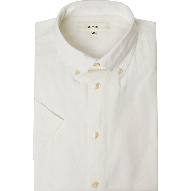 2Blind2C Franco Short Sleeve Linen Shirt Shirt SS Fitted WHT White