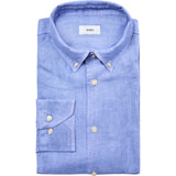 2Blind2C Franco Fitted Linen Shirt Shirt LS Fitted MBL Mid Blue