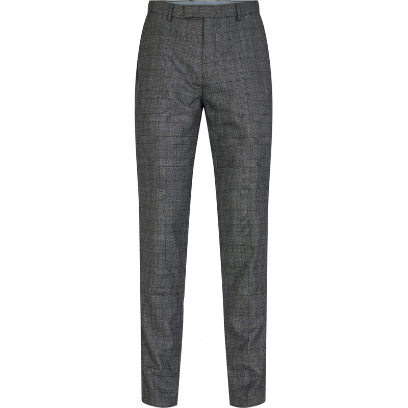 Shaw Check Wool Slim Fit Pants - DGR Dark Grey
